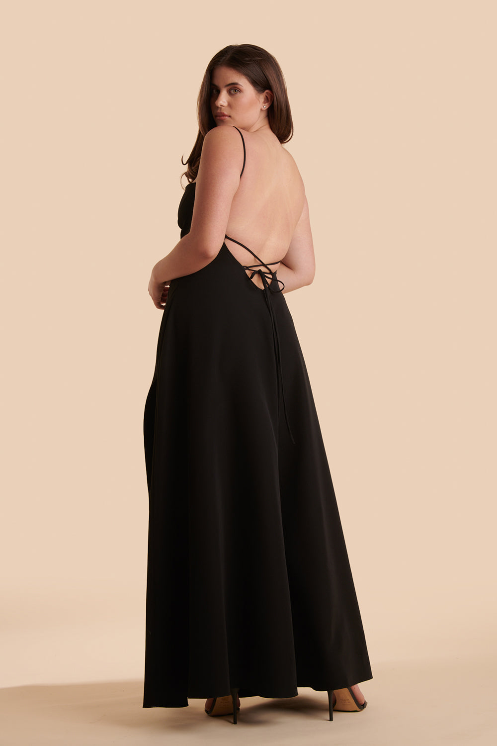 Izabella Rust A-line Maxi Dress w/ Open Back | Boudoir 1861 back model