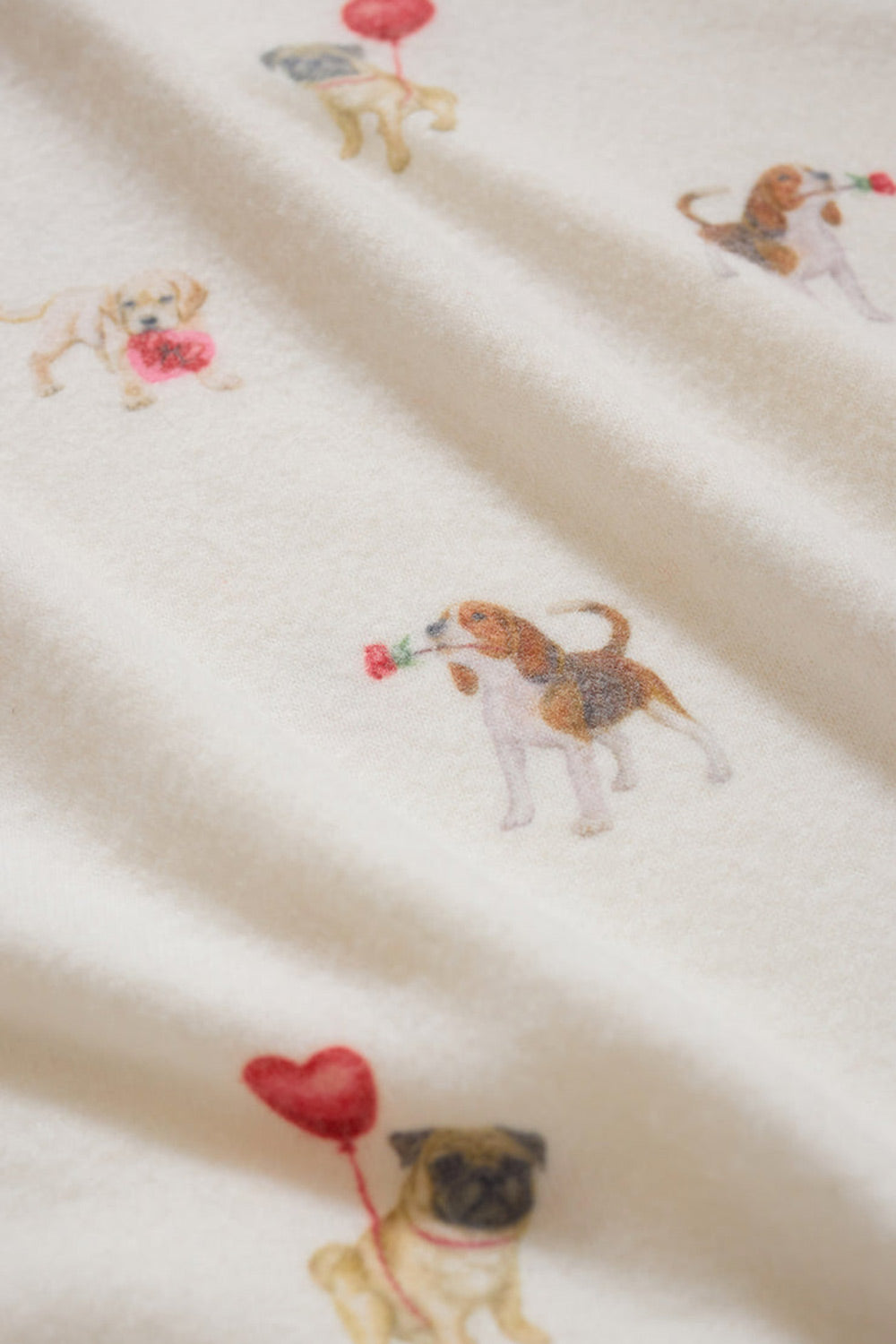 Almora White Long Sleeves Top with Dog Print | La petite garçonne details