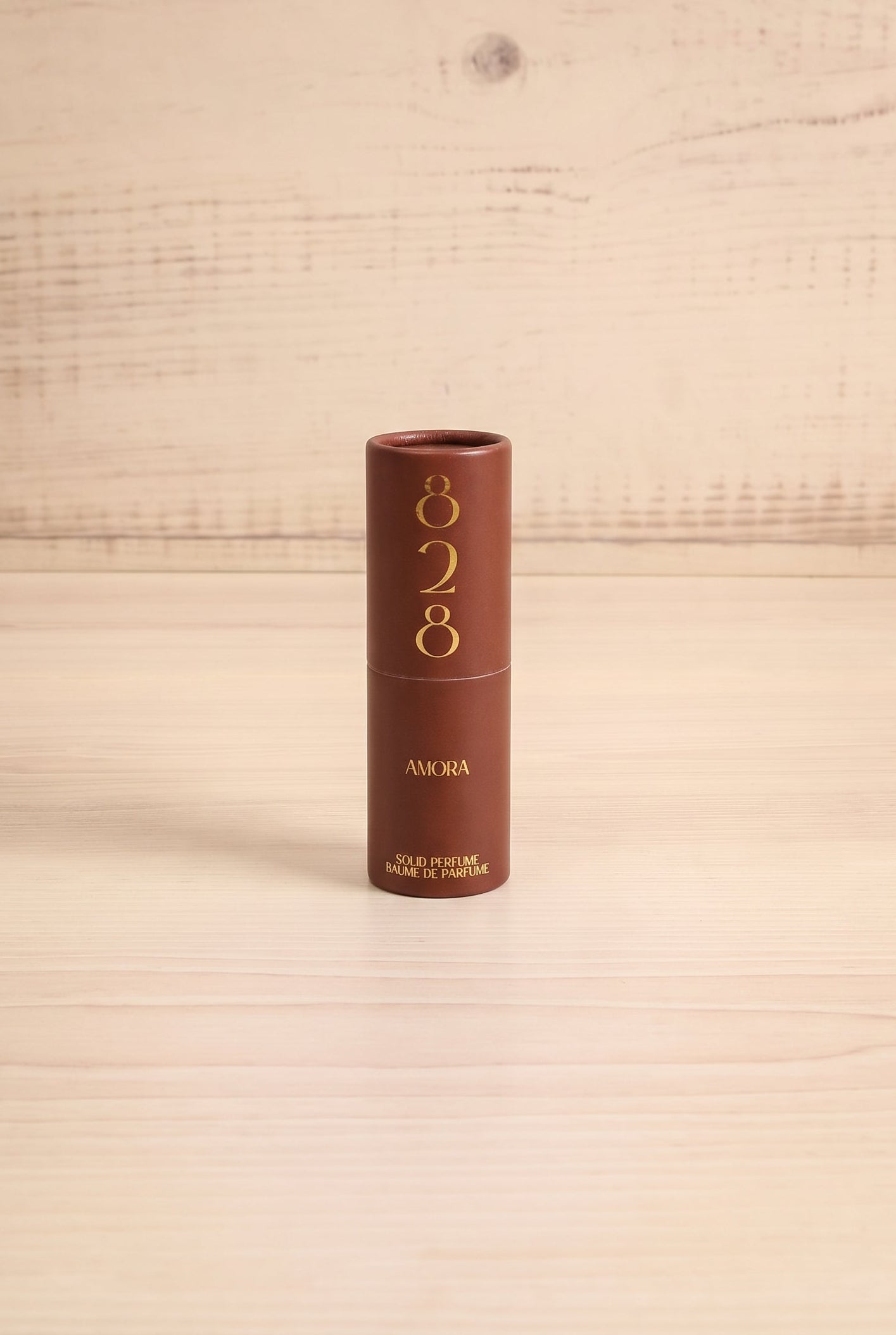 Front view of the Amora solid perfume by 828 Aroma, handmade in Canada and available at Maison Garçonne.