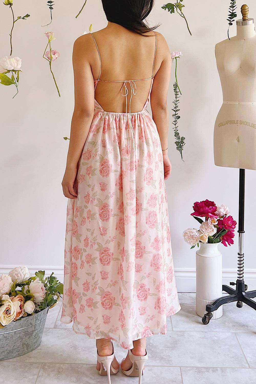 Anjo | Floral A-Line Midi Dress