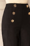 Asuncion High-Waisted Black Fitted Pants | La petite garçonne side close-up