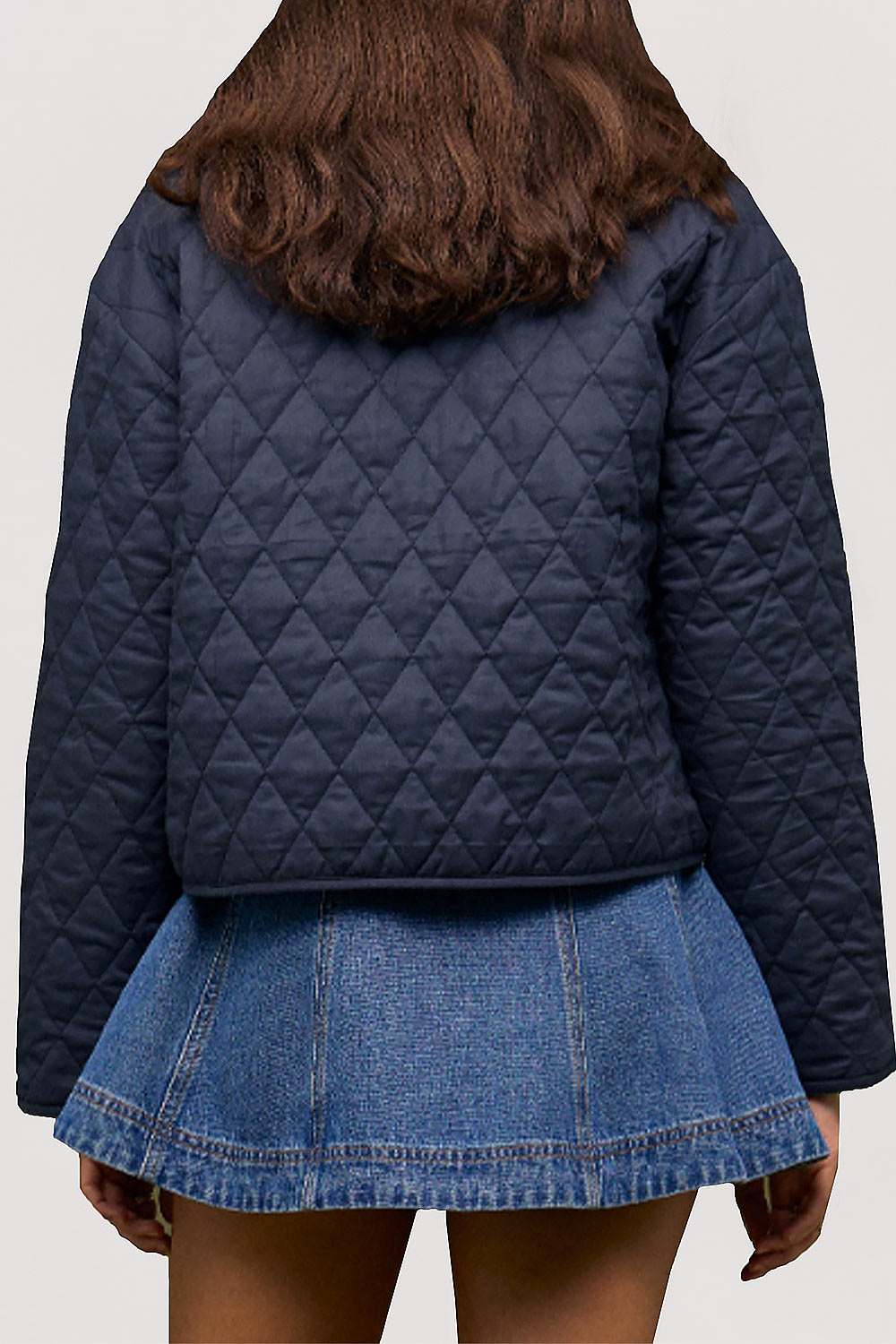 Ballia | Veste Réversible en Vichy Marine à Nouer