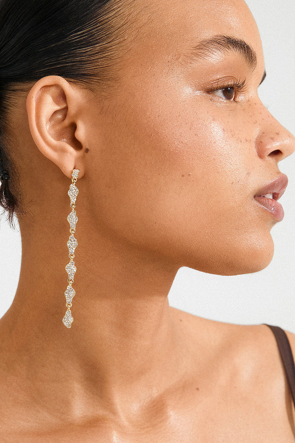 Berne Gold | Crystal Pendant Earrings by Pilgrim