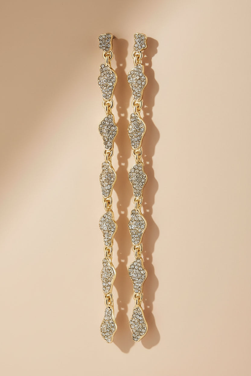 Berne Gold | Crystal Pendant Earrings by Pilgrim