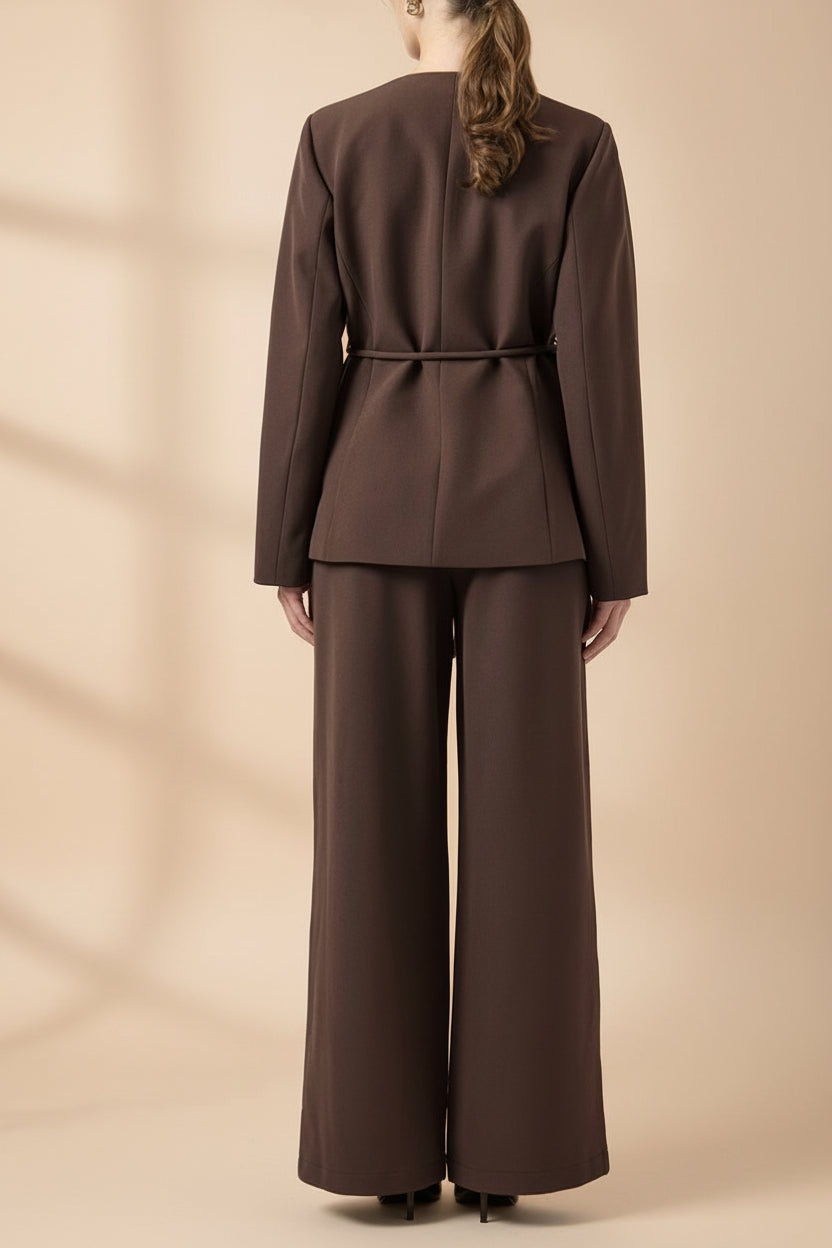 Bundi | Veston Brun avec Poche sur Cordon de Serrage