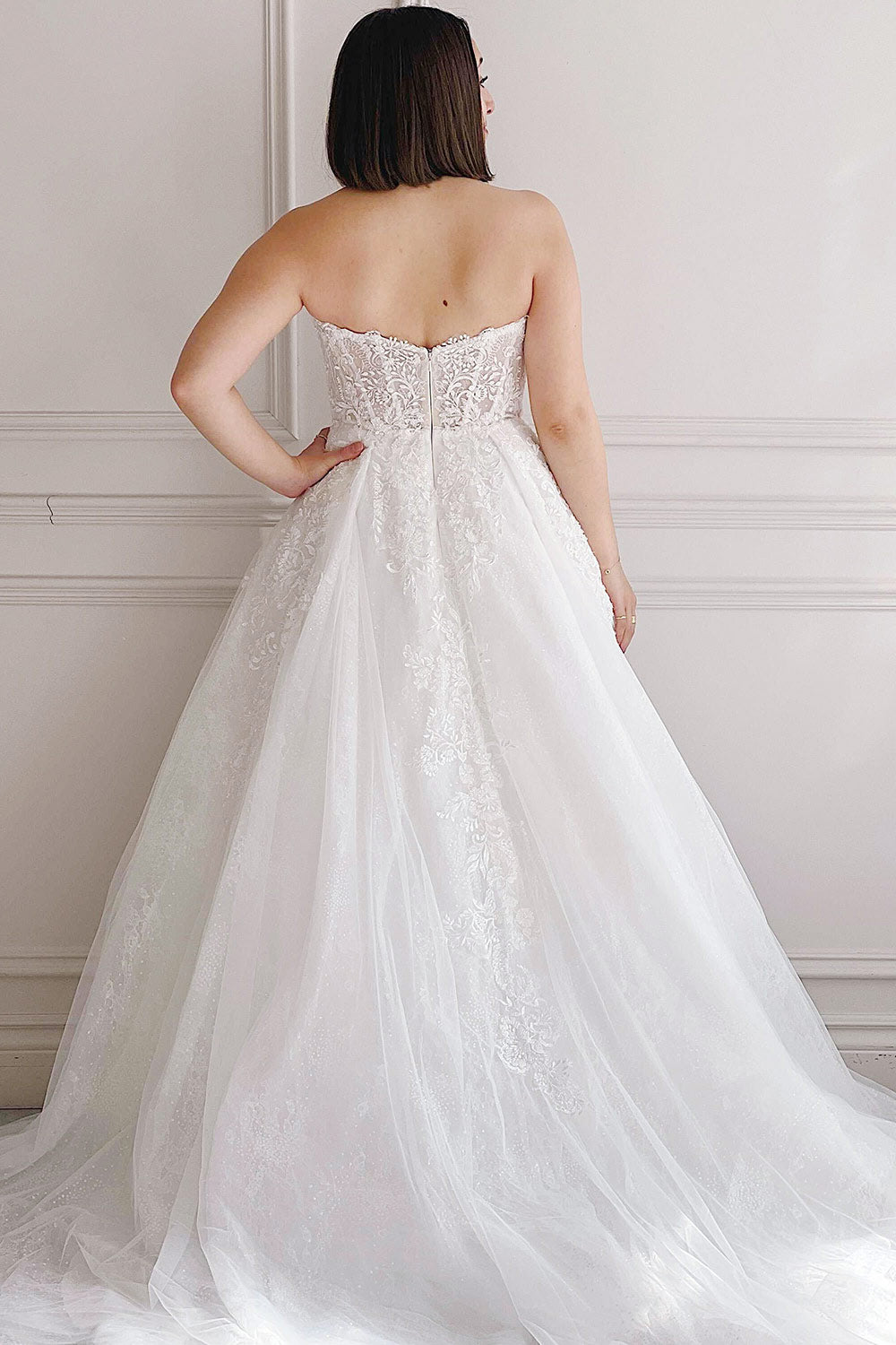 Beatrix Strapless Tulle Wedding Gown w/ Bolero | Boudoir 1861 back model 