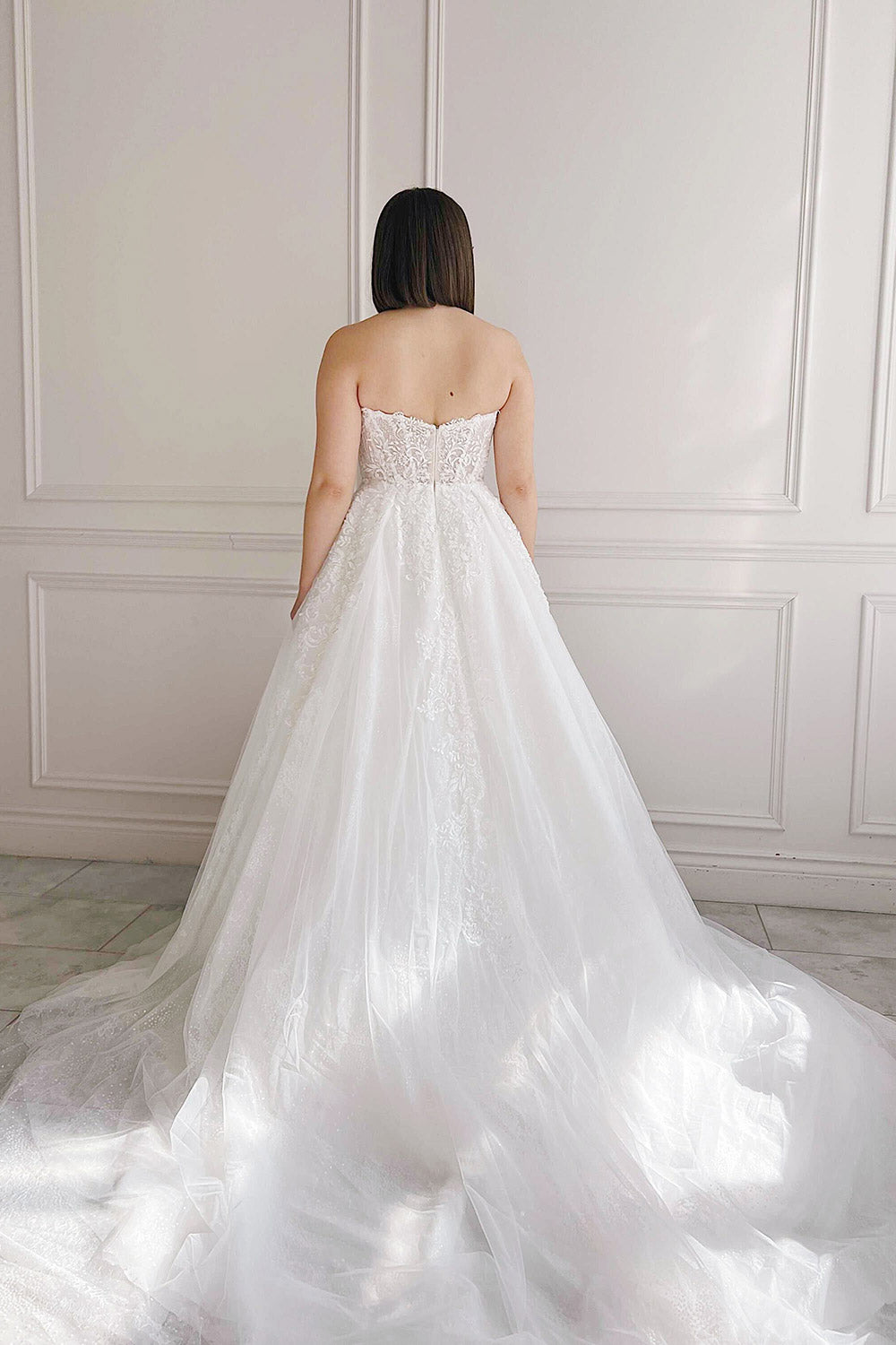 Beatrix Strapless Tulle Wedding Gown w/ Bolero | Boudoir 1861 back view