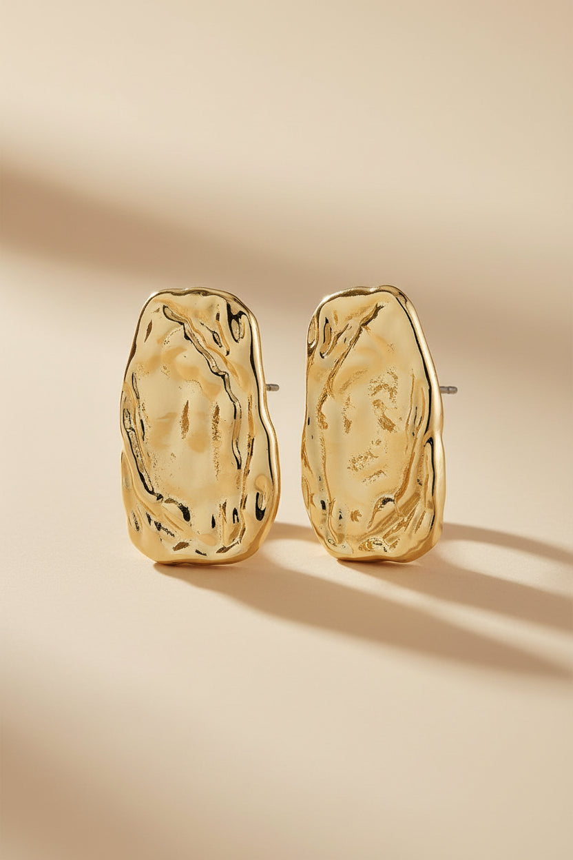 Cambio Gold | Flat Rustic Earrings