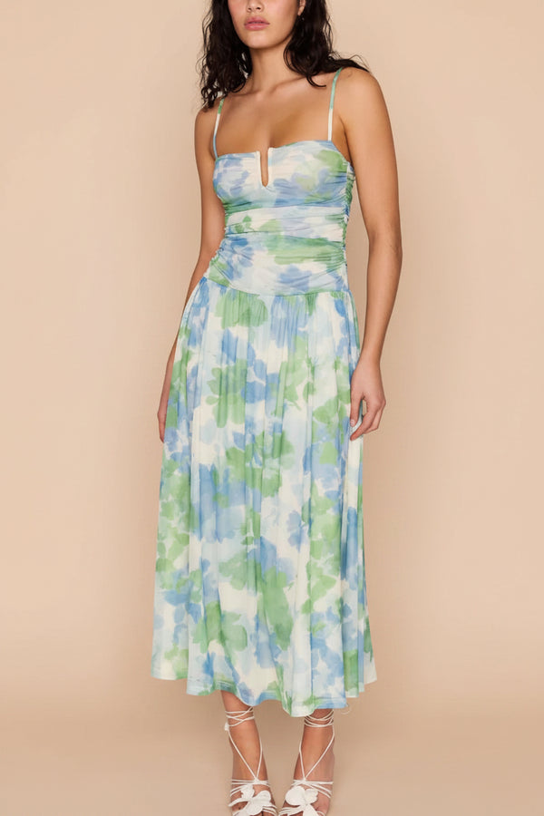 Carrye Drop-Waist Floral Midi Dress Carrye Drop-Waist Floral Midi Dress