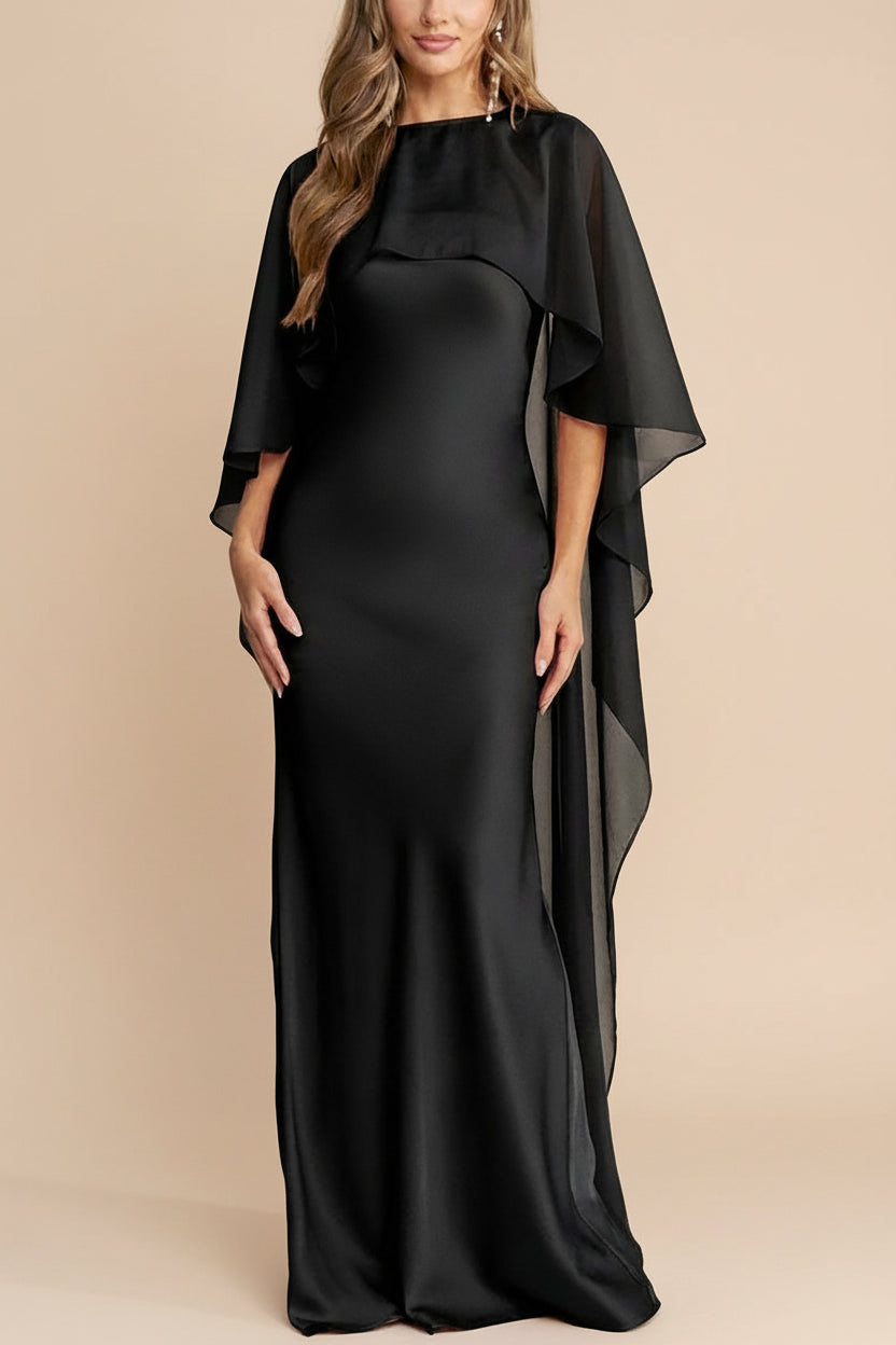 Cathleen Black Fitted Strapless Satin Maxi Dress | Boutique 1861