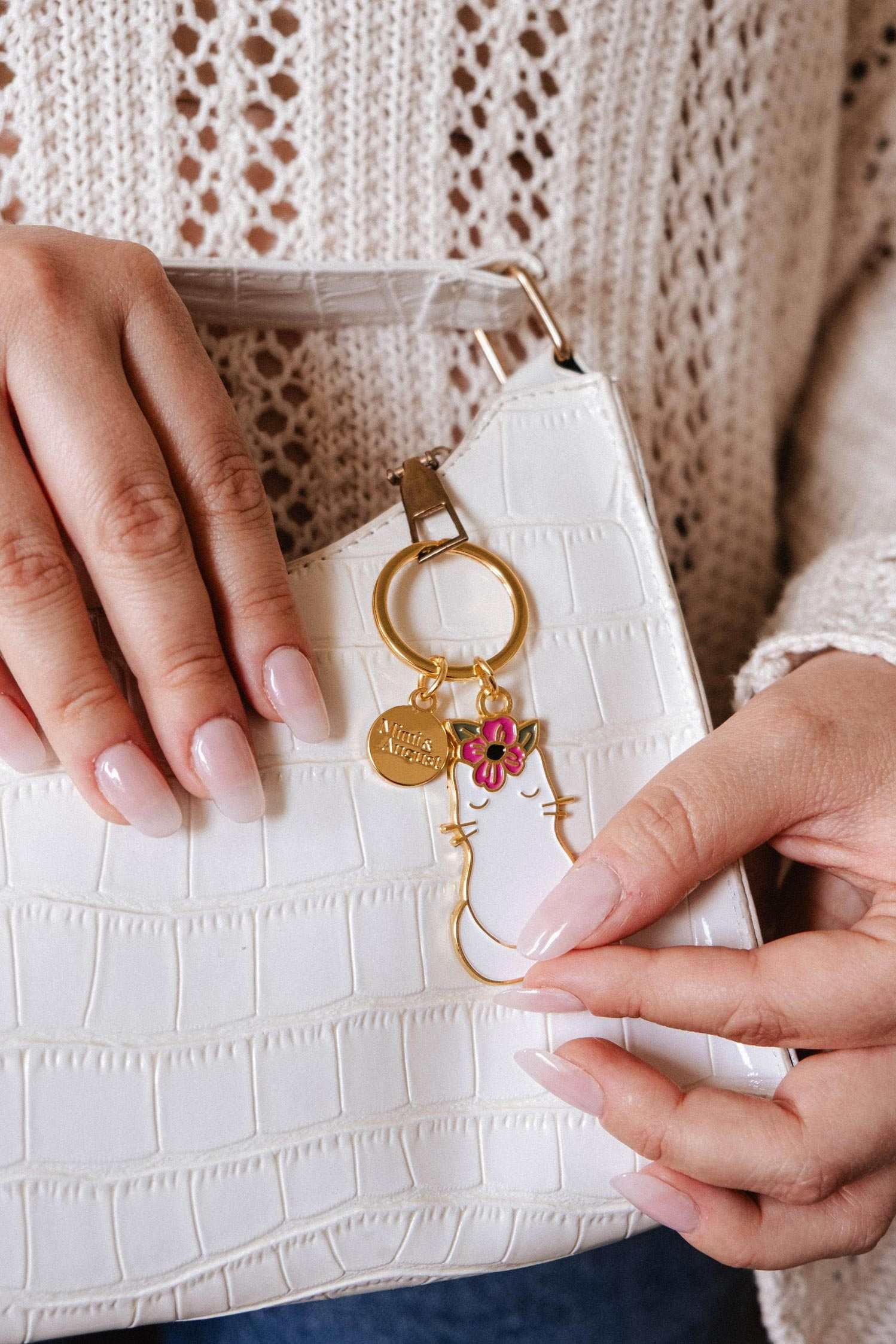 Floral Cat | Keychain