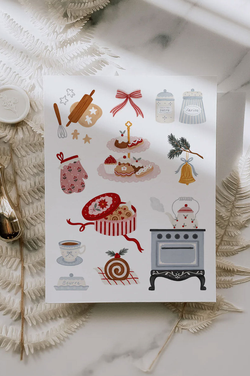Cards featuring christmas kitchen-themed from Marie-Lise illustration