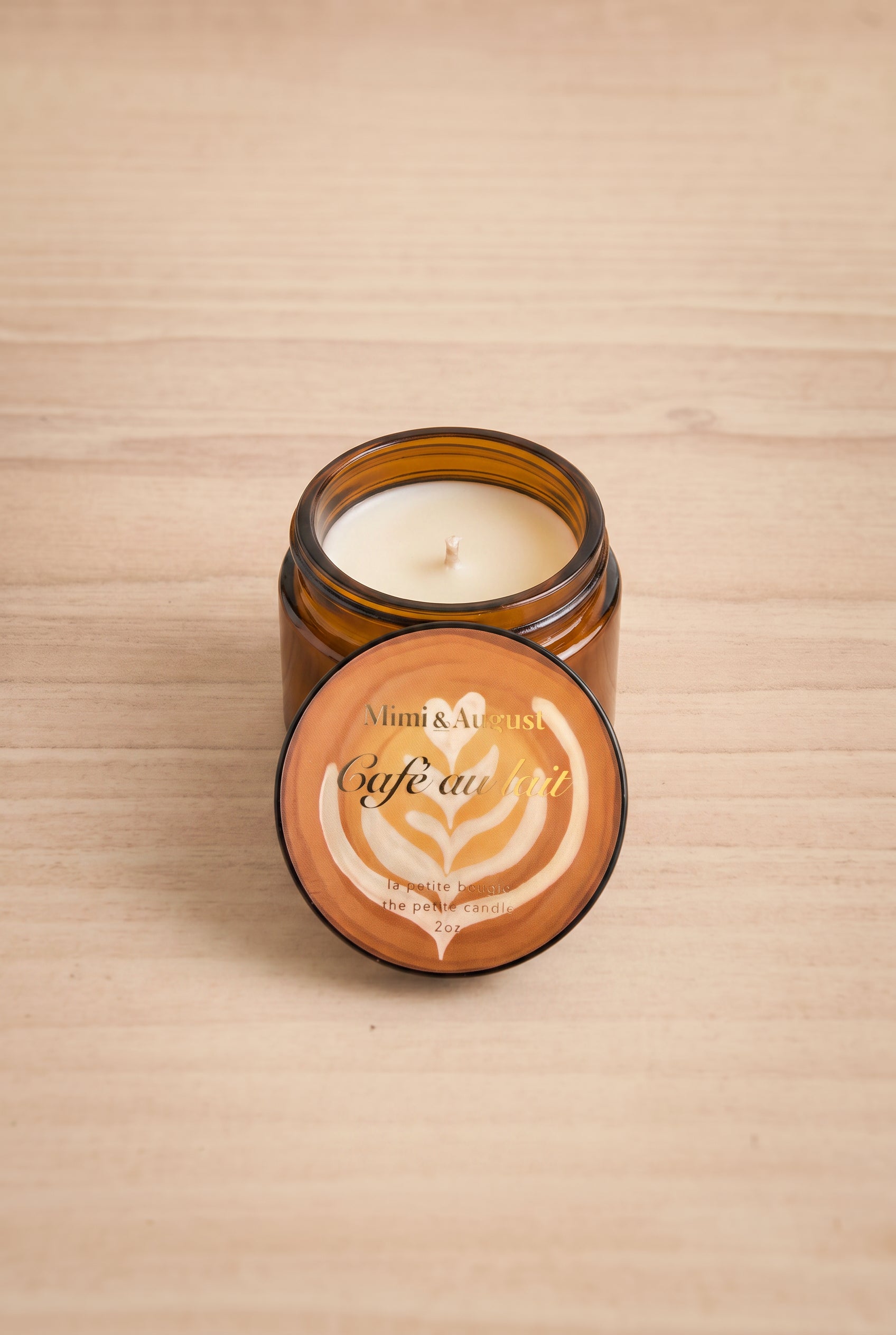 top view of Cafe au Lait Candle at Maison garçonne