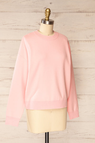 Calye Pink Oversized Short Sweater | La petite garçonne  side view