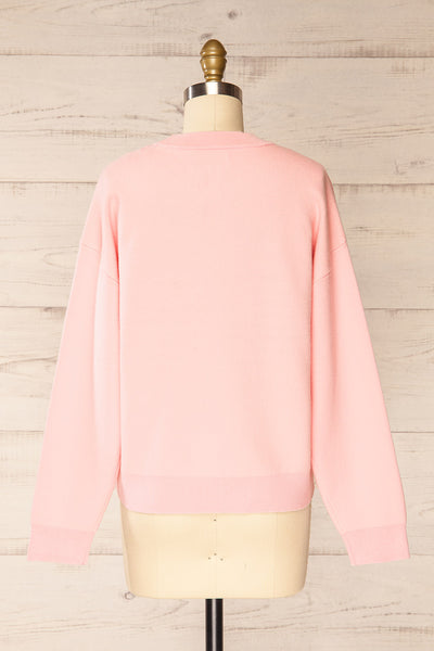 Calye Pink Oversized Short Sweater | La petite garçonne  back view