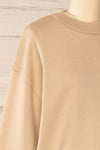 Calye Taupe Oversized Short Sweater | La petite garçonne side close-up