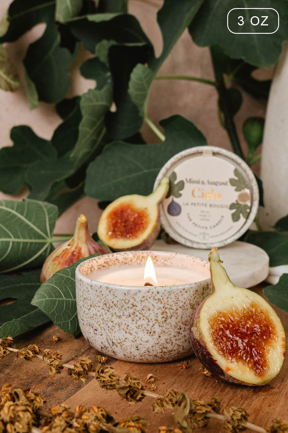 CIELO reusable-candle 3 0z with the enchanting scent of figs blackcurrant and amber from Mimi & August 