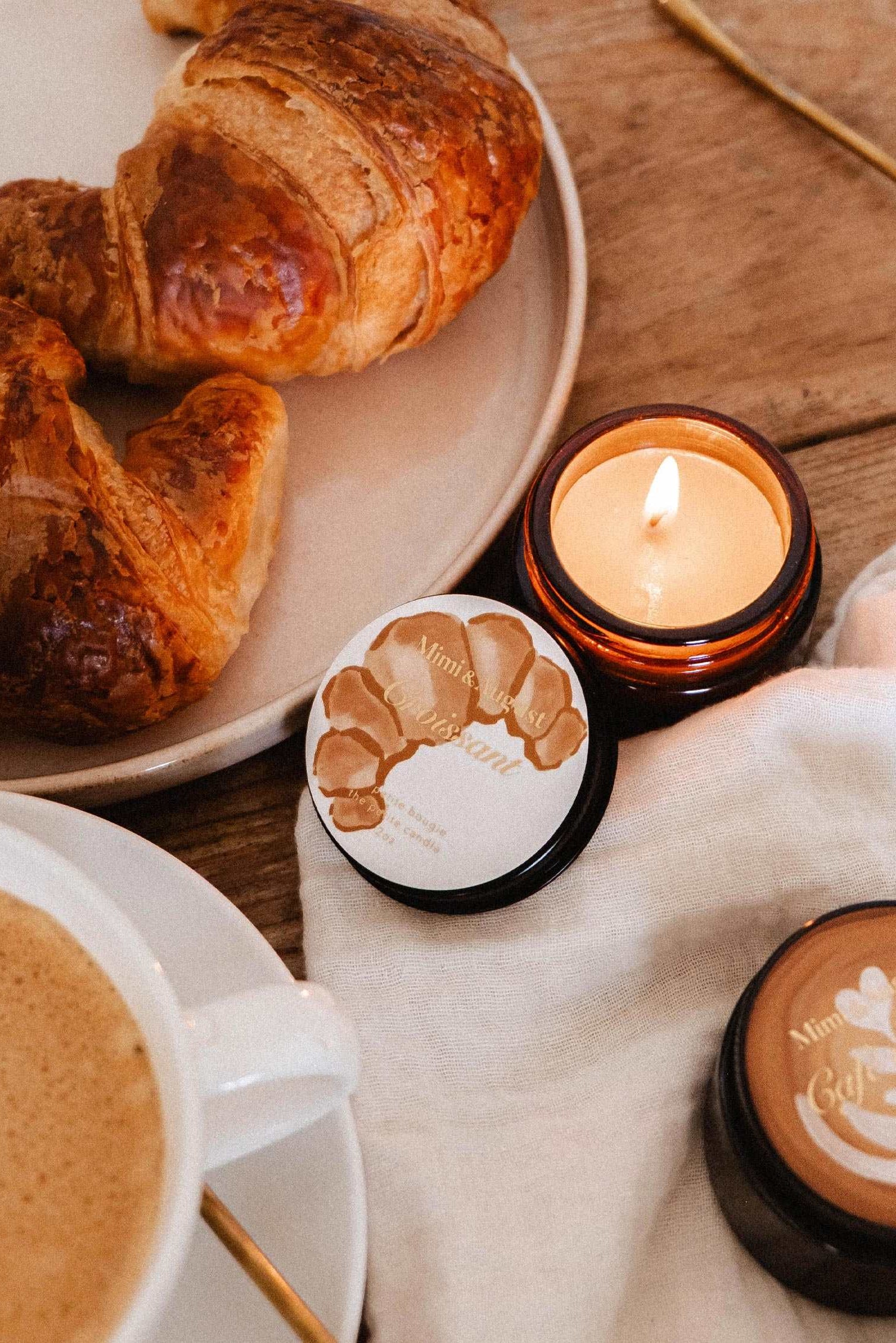 lifestyle view of Croissant Candle at Maison garçonne