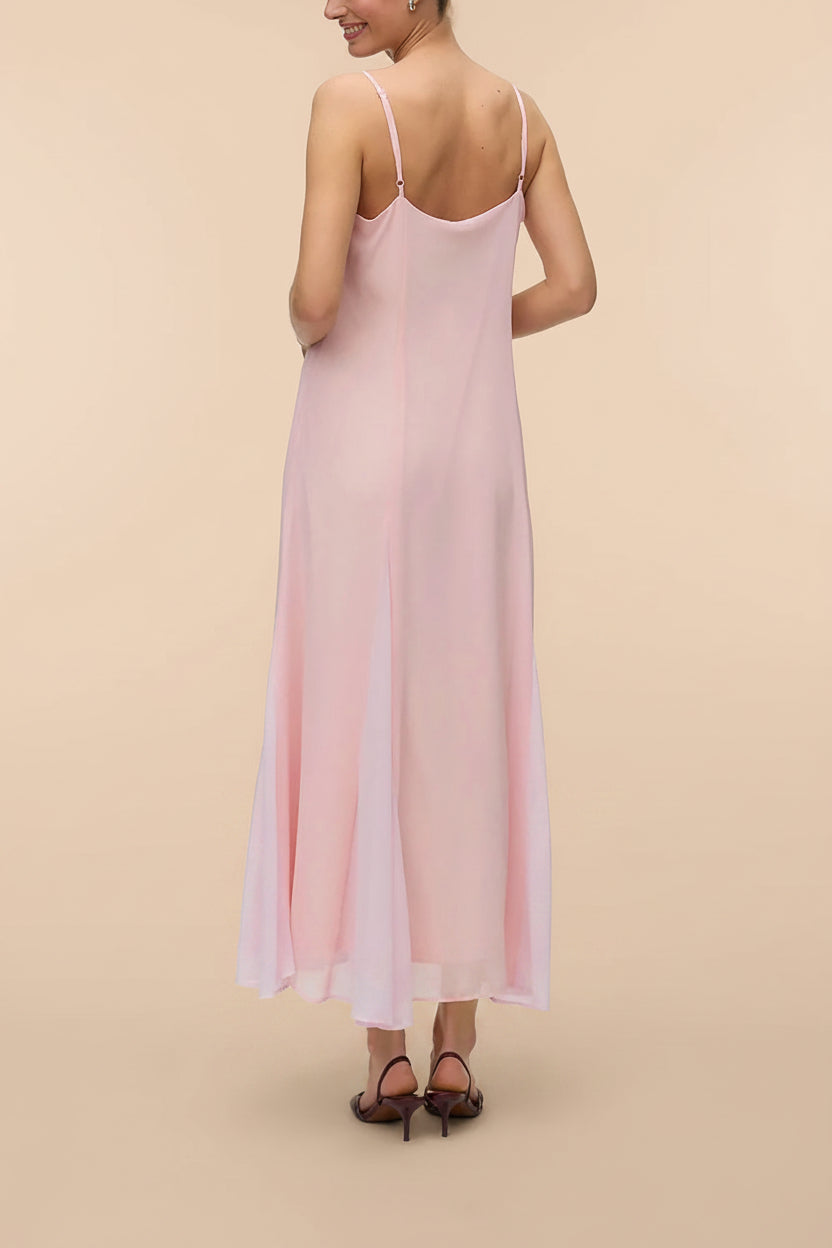 back view of a woman wearing Dimitry Blush A-Line Maxi Dress from Boutique 1861