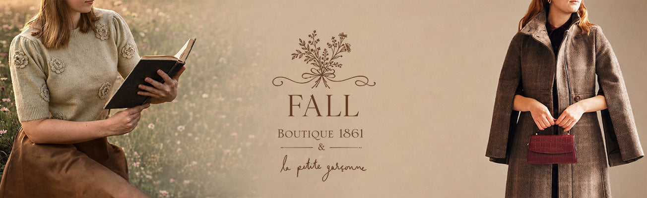 Explore the Fall 2026 collection from Boutique 1861 and La Petite Garçonne, featuring coats, dresses, cardigans, boots and accessories