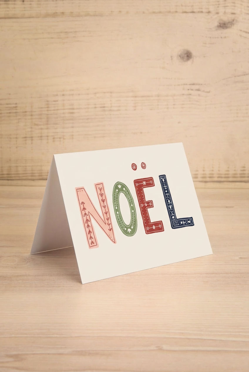 Enchanted Christmas Greeting Card from Mimi and August with the text NOËL