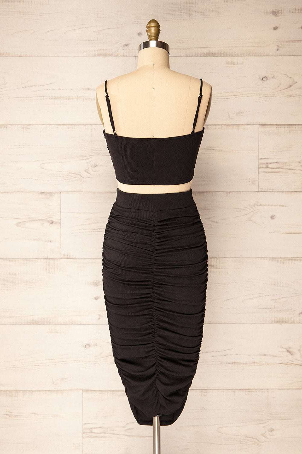 Set Liege Black | Ribbed Top & Fitted Midi Skirt