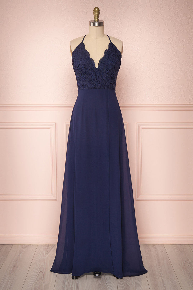 blue bridesmaid dress canada Navy Dresses Fabia Navy Blue Lace Chiffon Dress All Black Bridesmaid Dresses Karen Millen Black BNWT Color:Champagne/Gold short sleeves