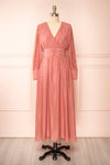 Fiorana Pink Midi Dress w/ Long Sleeves | Boutique 1861 front view