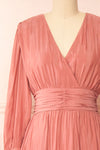 Fiorana Pink Midi Dress w/ Long Sleeves | Boutique 1861 front close-up