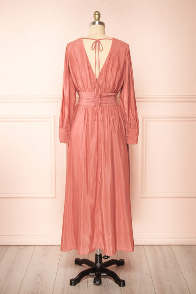 Fiorana Pink Midi Dress w/ Long Sleeves | Boutique 1861 back view