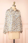 Firola Floral Satin Button-Up Shirt | Boutique 1861 side view