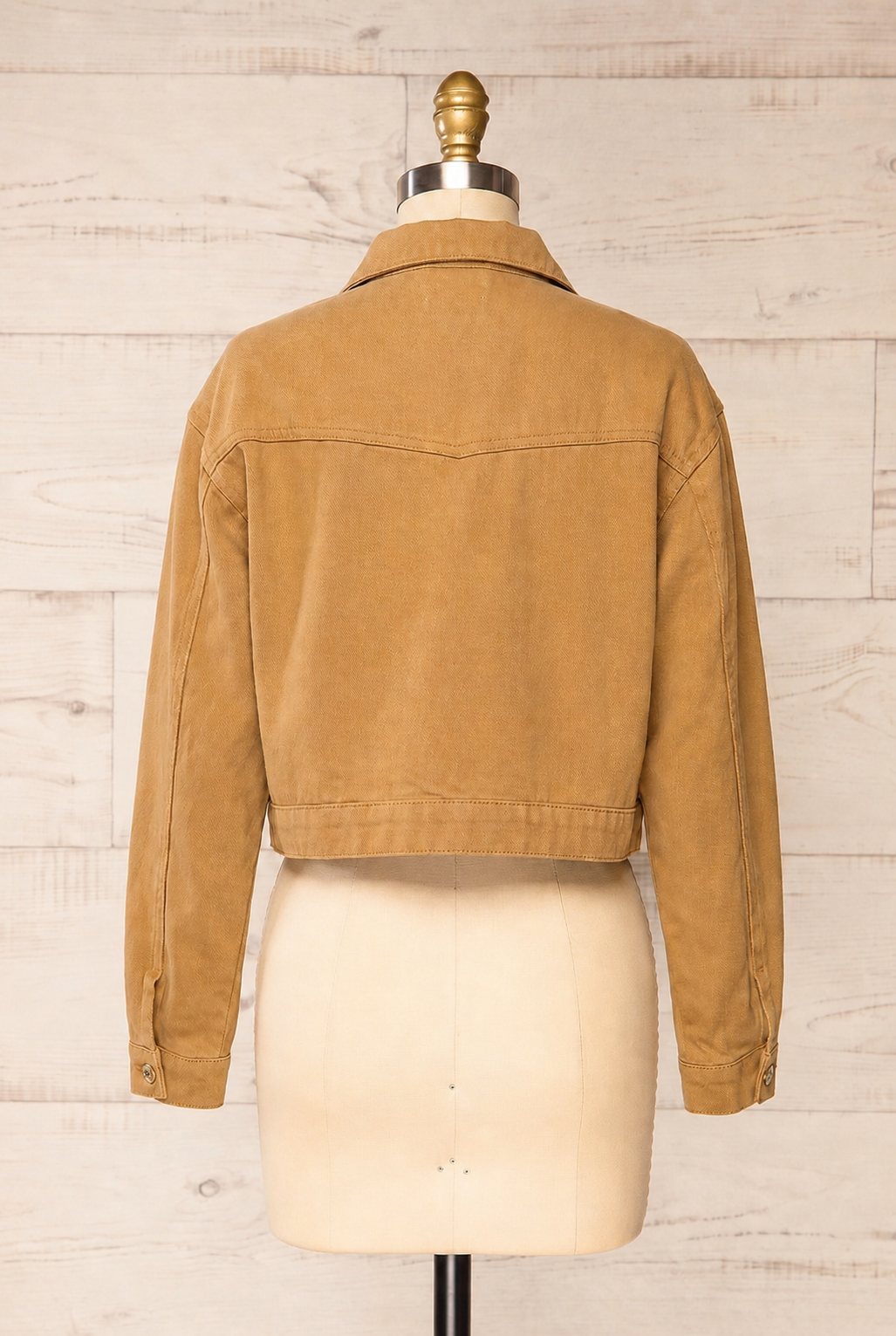 Backview Godhra Short Caramel Denim Jacket at la petite garçonne