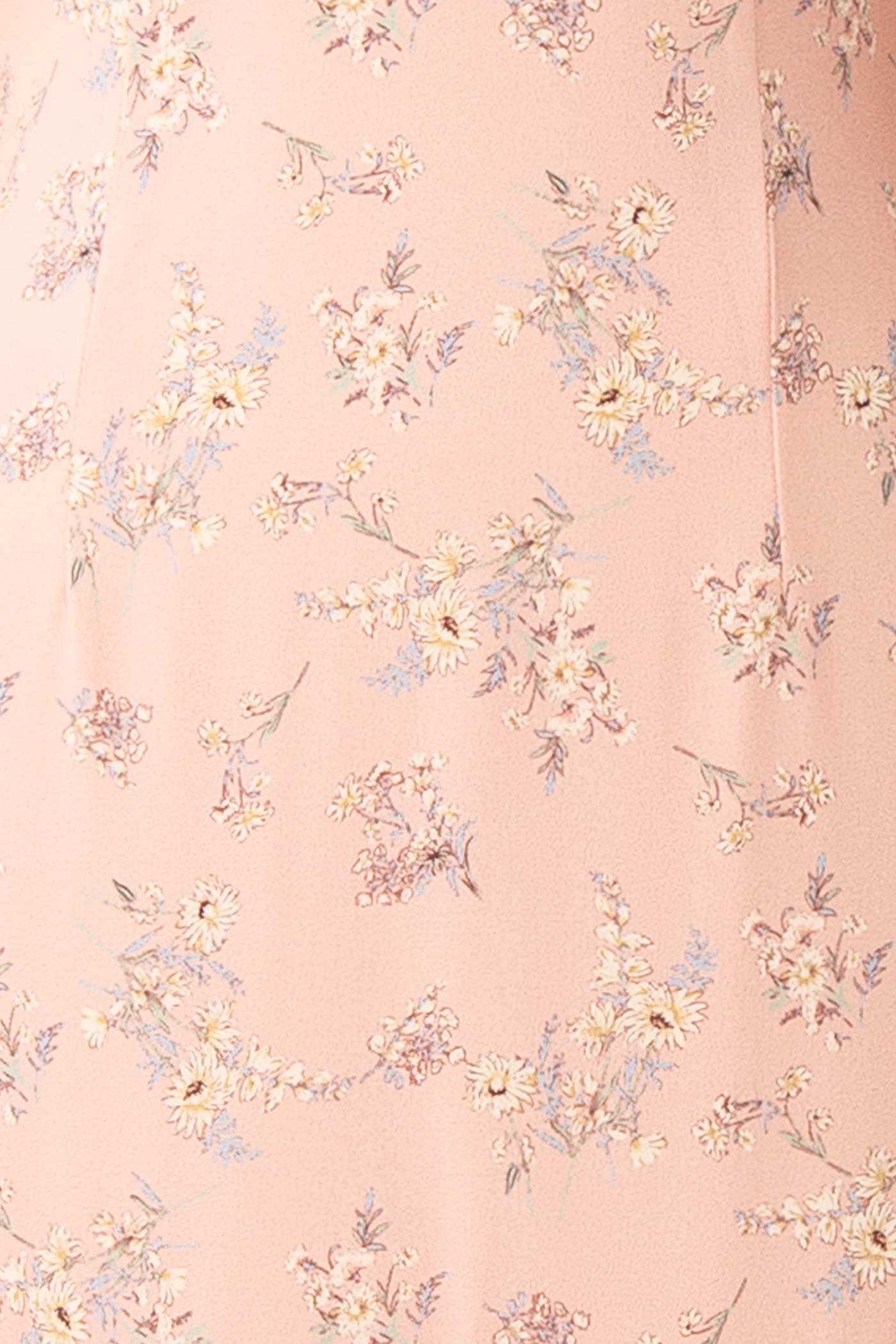 Gastelle Pink Floral Ruffled Maxi Dress with Open Back | Boutique 1861 zoom-in flower pattern