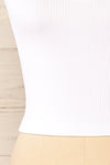 Glakail White Cropped Ribbed Cami | La petite garçonne bottom