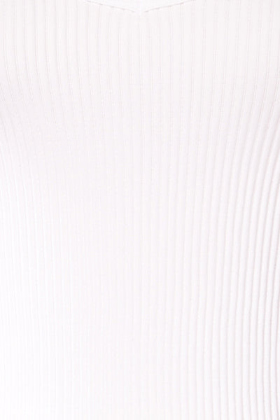 Glakail White Cropped Ribbed Cami | La petite garçonne fabric