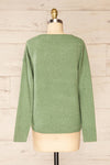 Havre Green Soft V-Neck Knit Sweater | La petite garçonne  back view