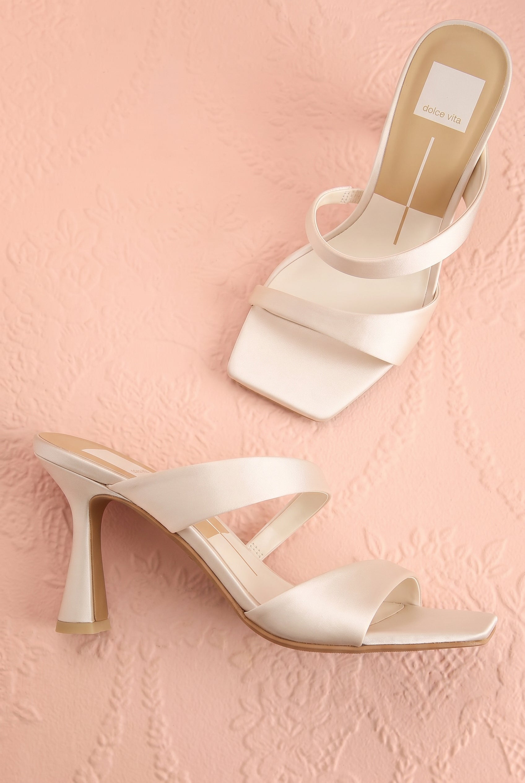 Topview of Icelyn Ivory Double-Strap Square-Toe Heeled Sandals by Dolce Vita at boutique 1861