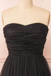Ifaty Black Strapless Tulle Midi Dress | Boutique 1861 front close-up