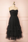 Ifaty Black Strapless Tulle Midi Dress | Boutique 1861 side view