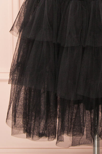 Ifaty Black Strapless Tulle Midi Dress | Boutique 1861 bottom