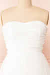 Ifaty White Strapless Tulle Midi Dress | Boutique 1861 front close-up