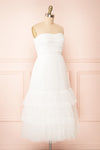Ifaty White Strapless Tulle Midi Dress | Boutique 1861 side view