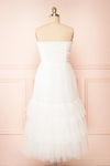 Ifaty White Strapless Tulle Midi Dress | Boutique 1861 back view