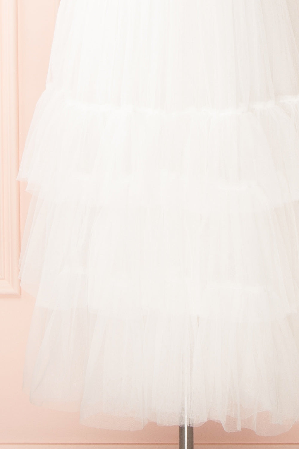 Ifaty White Strapless Tulle Midi Dress | Boutique 1861 bottom