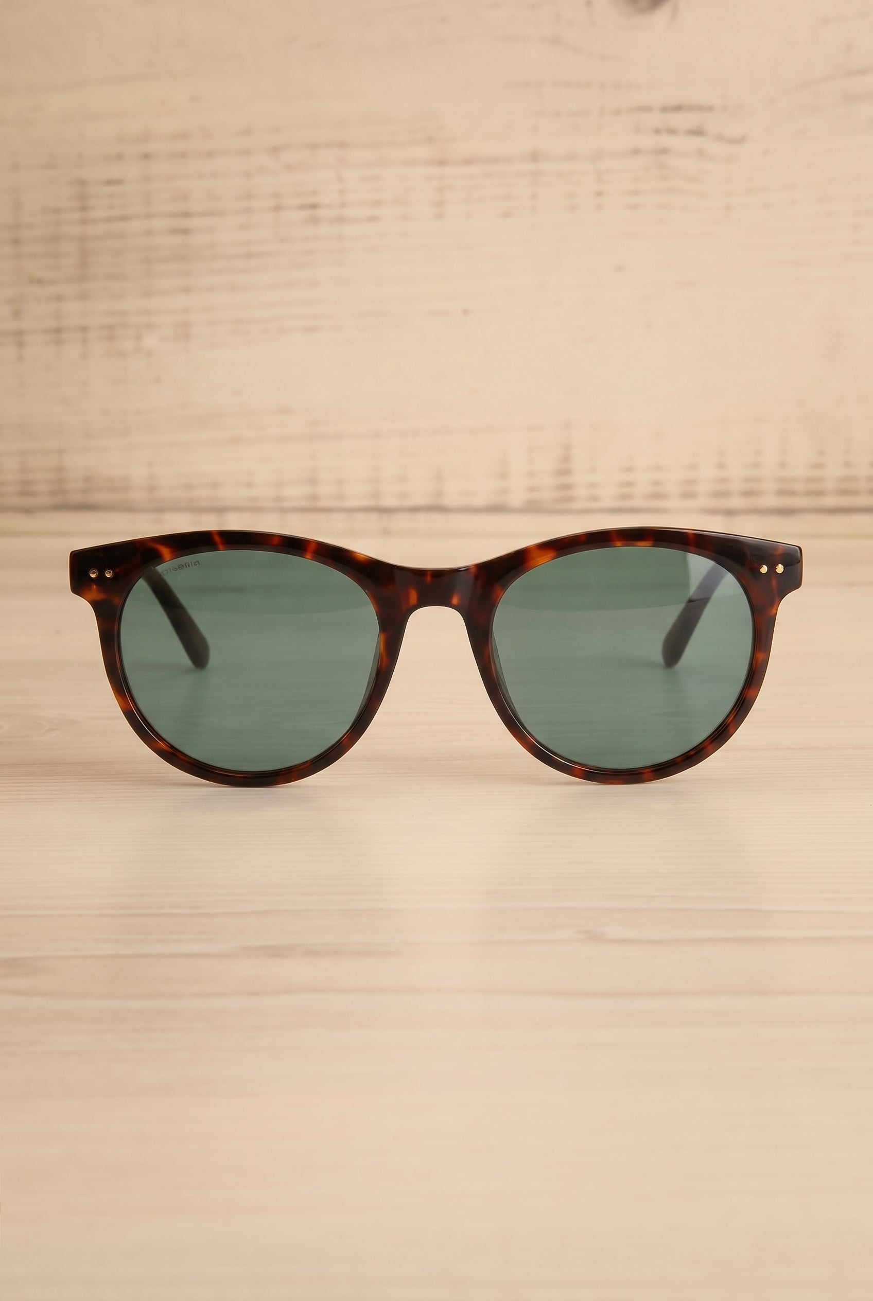 Frontview of Jelena Brown Tortoise Shell Circular Sunglasses by Pilgrim at la petite garçonne