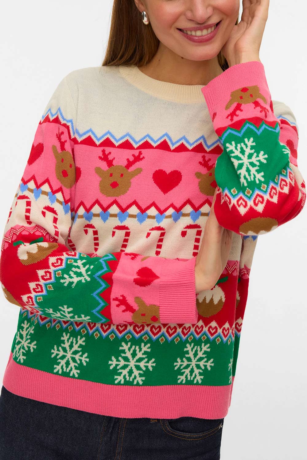 Jolly Colourful Christmas Sweater | Boutique 1861 front model