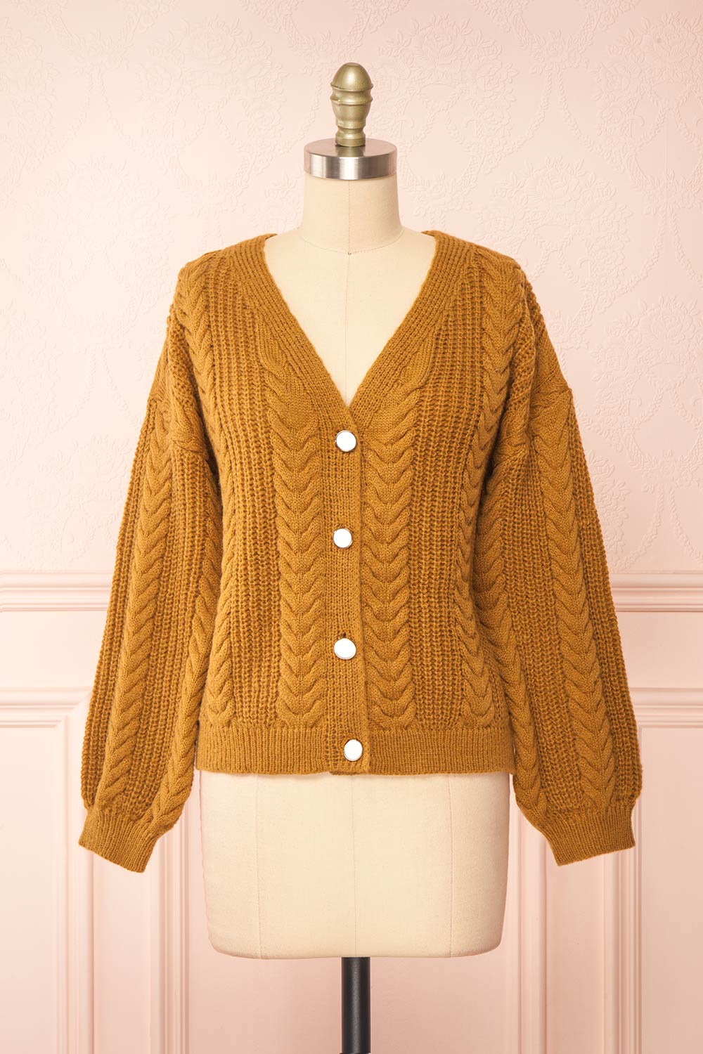 Jeannine Knitted Caramel Cardigan | Boutique 1861 front view