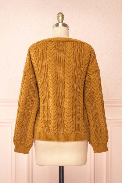 Jeannine Knitted Caramel Cardigan | Boutique 1861 back view