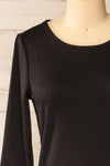 Juba Black Short Dress w/ 3/4 Sleeves | La petite garçonne  front close-up