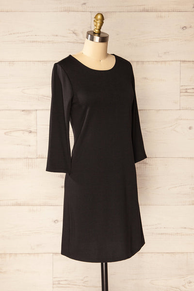 Juba Black Short Dress w/ 3/4 Sleeves | La petite garçonne  side view